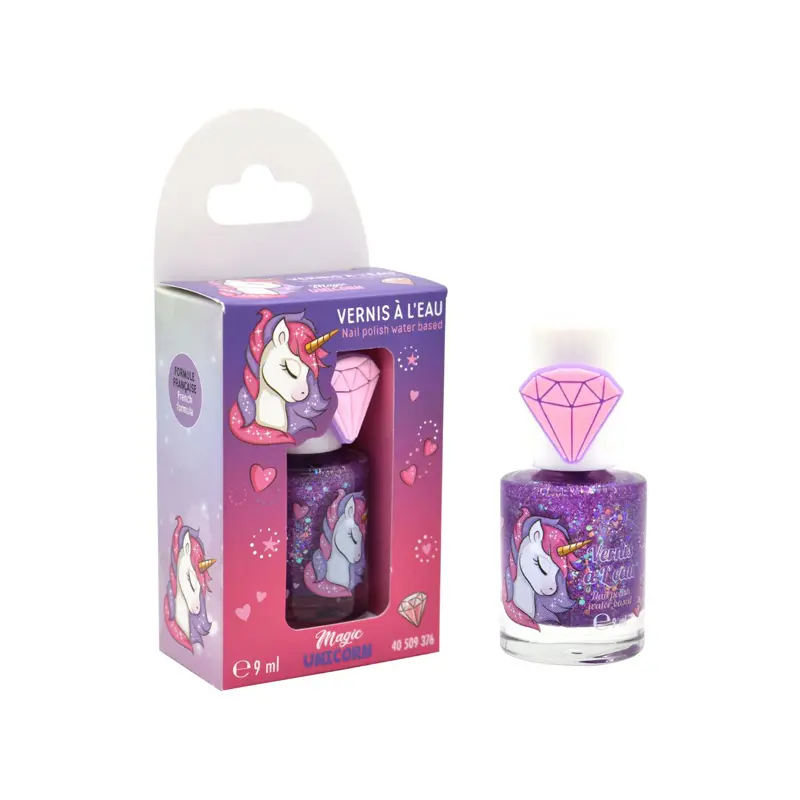 Take Care Unicorn Παιδικό Μωβ Μανό Με Βάση Το Νερό Με Δώρο Δαχτυλίδι, 9ml