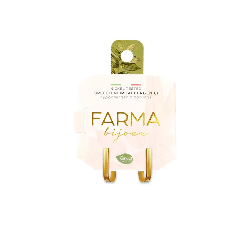 Farma Bijoux Υποαλλεργικά Σκουλαρίκια Κρεμαστά Επιχρυσωμένα Γυαλιστερά 15,0mm (BECG880)