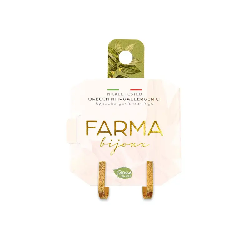 Farma Bijoux Υποαλλεργικά Σκουλαρίκια Κρεμαστά Επιχρυσωμένα Ματ 8,0mm (BECG881)