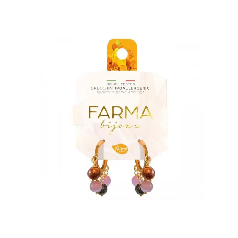 Farma Bijoux Υποαλλεργικά Σκουλαρίκια Κρεμαστά Επιχρυσωμένα Με Πέρλες 17,0mm (BECG559-17M)