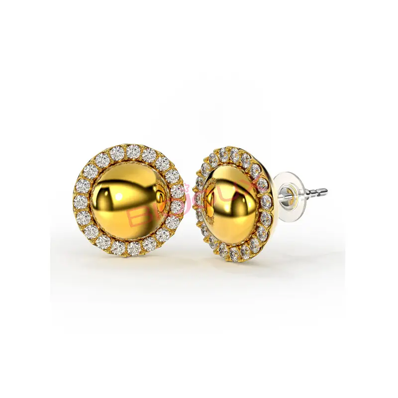 Biojoux BJT 304, Σκουλαρίκια Adrienne Golden 12mm, 1 ζευγάρι