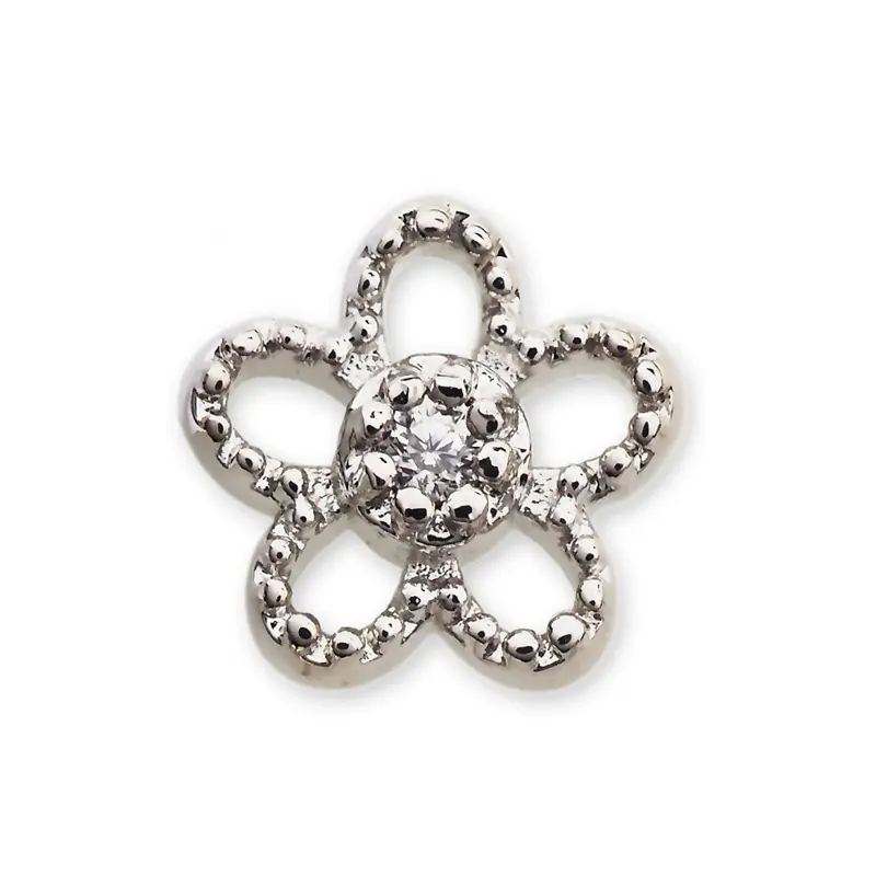Biojoux BJT 967, Σκουλαρίκια Elegant Flower with Zircon 8mm, 1 ζευγάρι