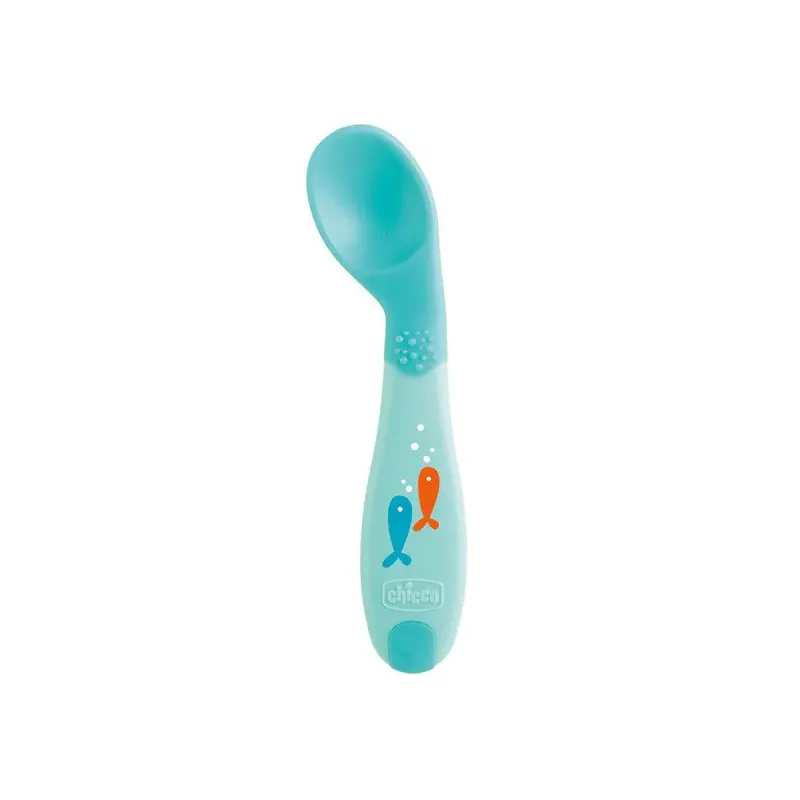 Chicco Κουτάλι Σιλικόνης Αρχής 8+ μηνών, Γαλάζιο, 1 τεμάχιο