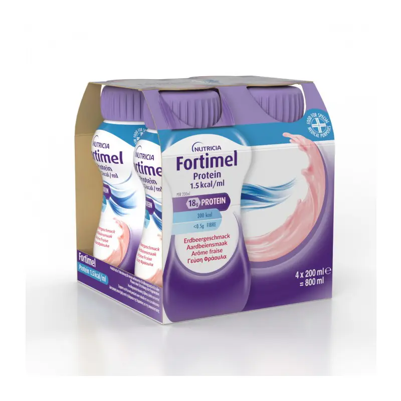 Fortimel Protein Φράουλα 1.5kcal/ml, 4 x 200 ml