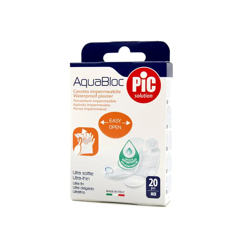 Pic Solution Aquabloc, Αδιάβροχα Αυτοκόλλητα Επιθέματα, 20 τεμάχια mix