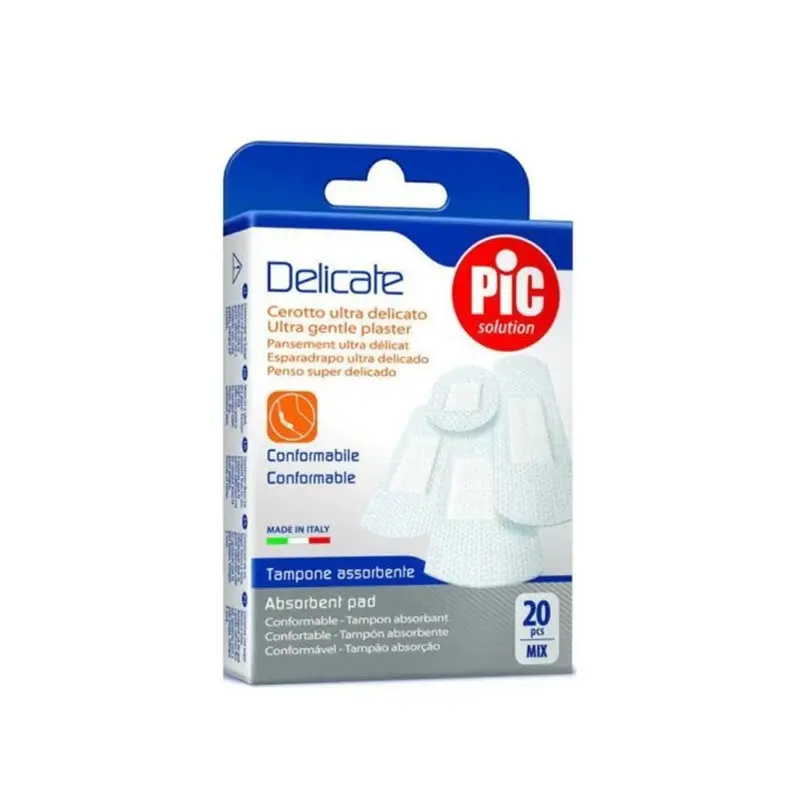 Pic Solution Delicate, Αυτοκόλλητα Επιθέματα Υπέρ Απαλά , 20 τεμάχια mix