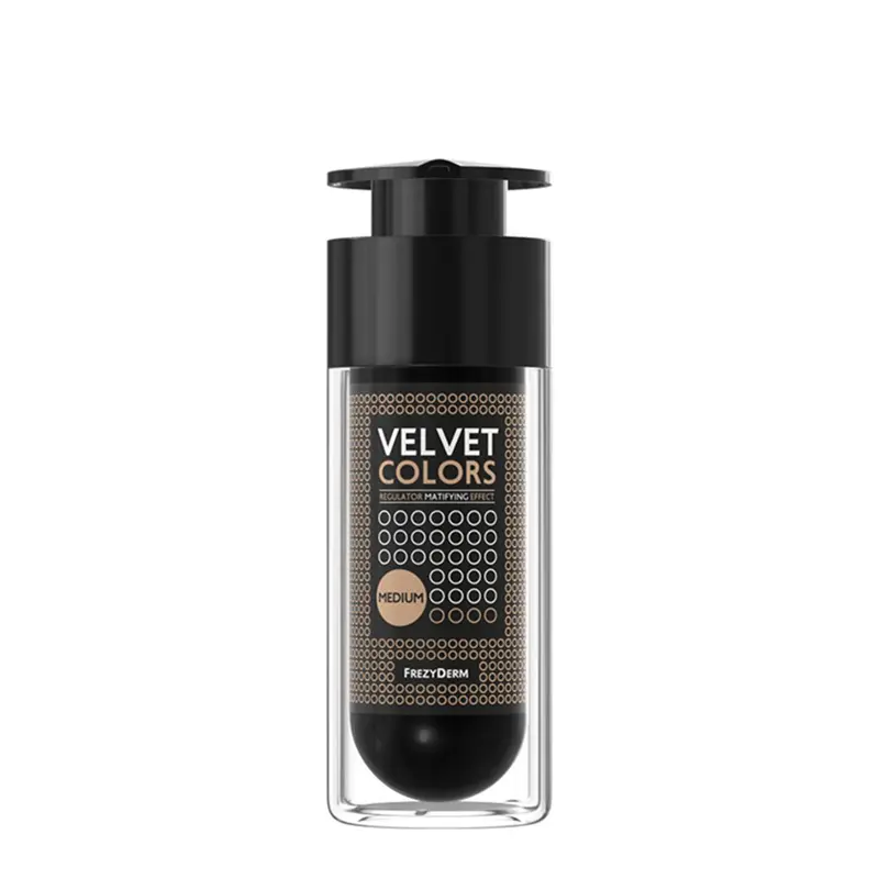Frezyderm Velvet Color Medium, Ματ make-up βελούδινης, ανάλαφρης υφής για αψεγάδιαστη όψη-μεσαίος τόνος, 30ml