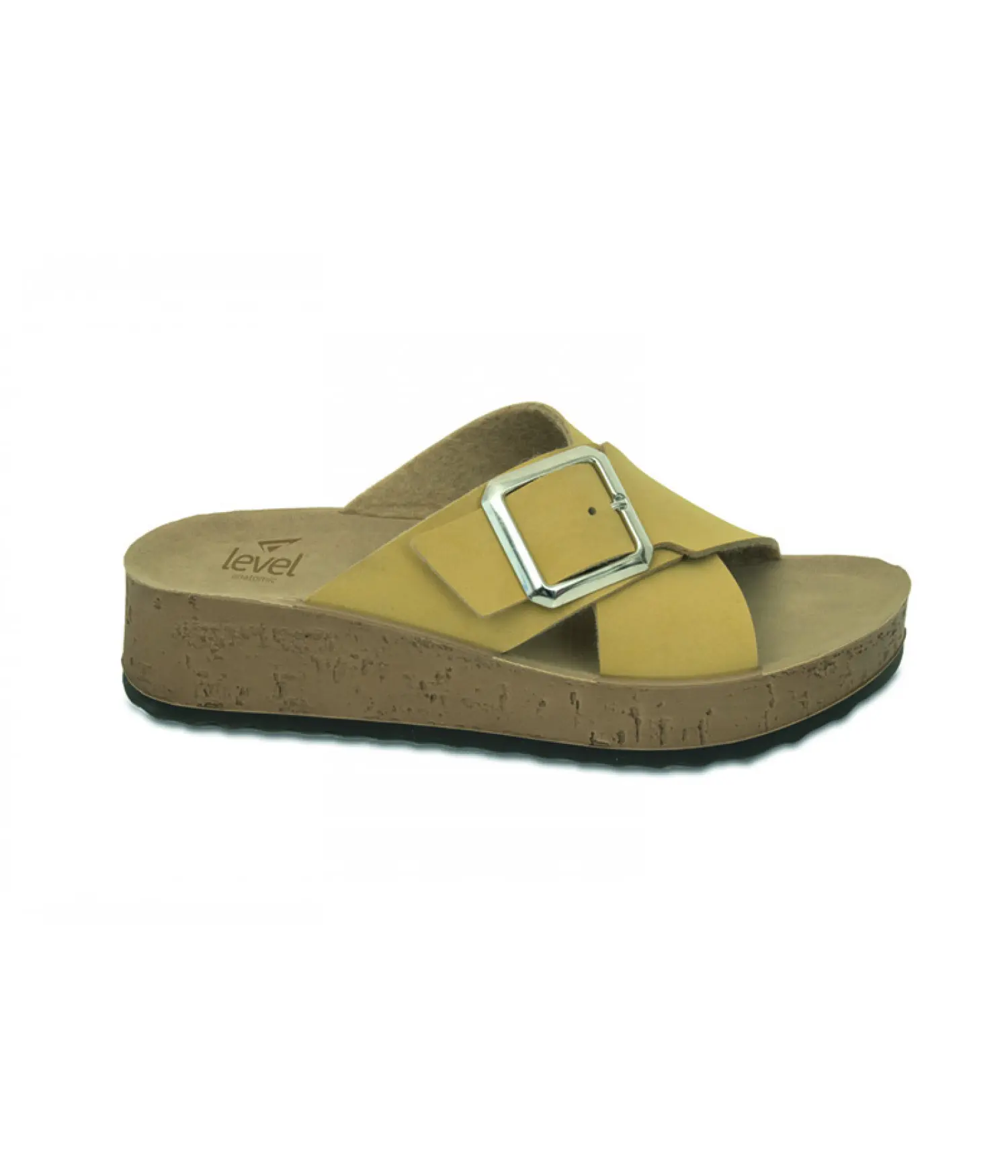 Level Anatomic Γυναικείο Σανδάλι χιαστί με αγκράφα 1154, Yellow