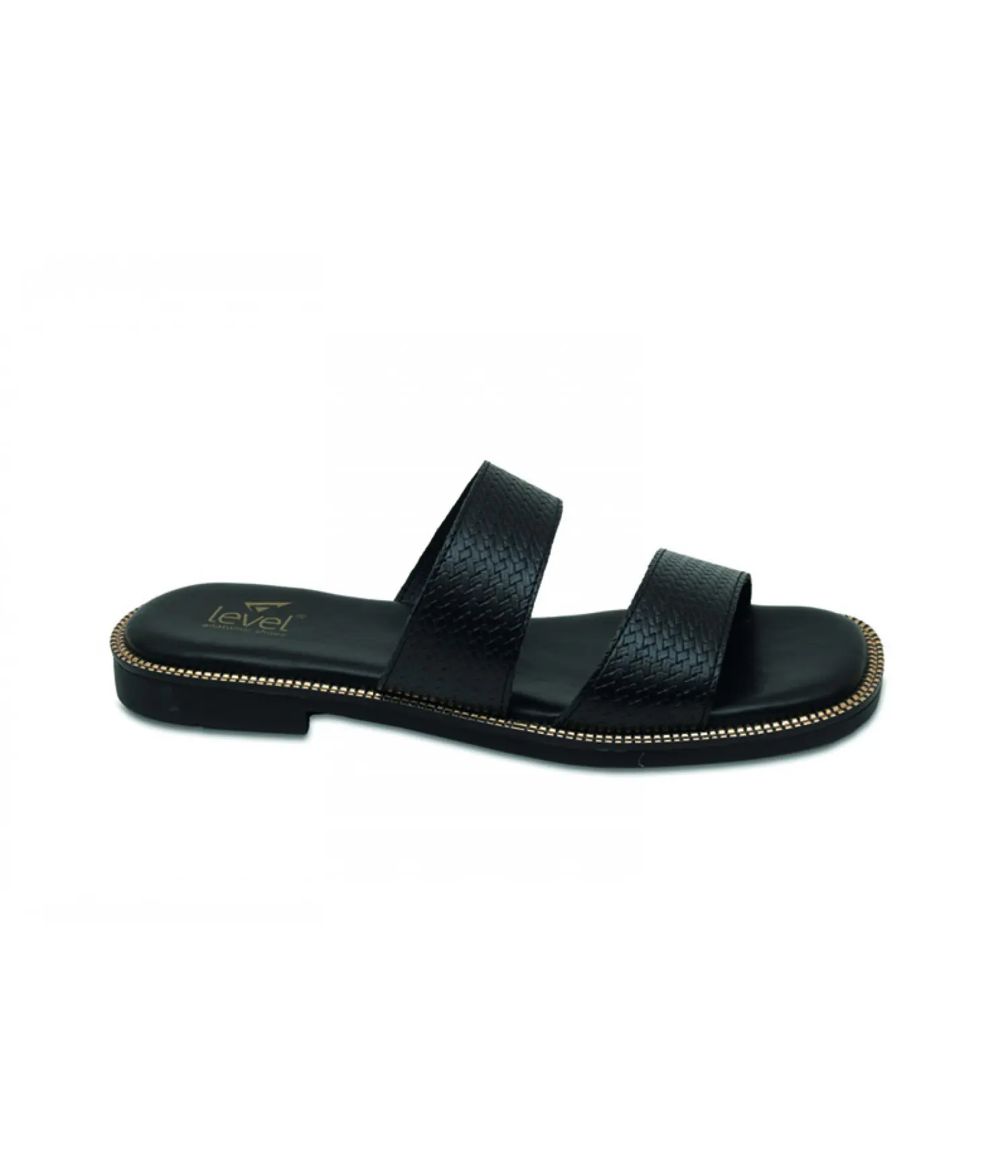 Level Anatomic Γυναικείο σανδάλι με σχέδιο πλεξούδα 1165, Black