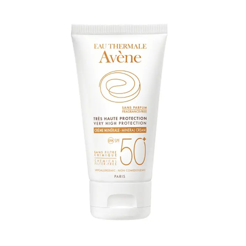 Avene Creme Minerale SPF50+ Αντιηλιακή Κρέμα Προσώπου Χωρίς Άρωμα για το Μη Ανεκτικό Δέρμα, 50ml