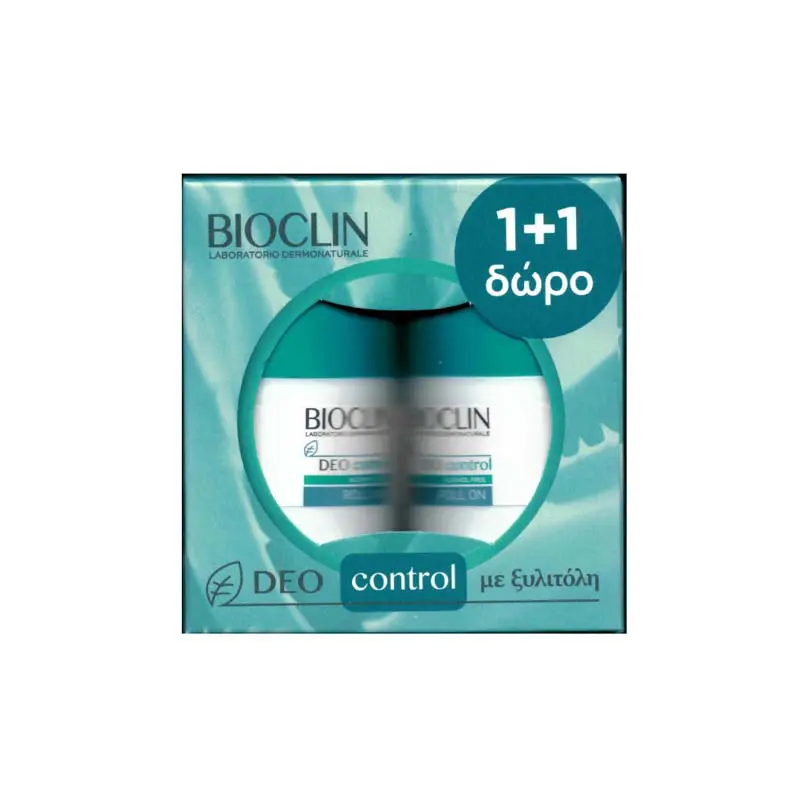 Bioclin Deo Control Roll On 1+1 Δώρο, Αποσμητικό για Έντονη Εφίδρωση, 2x50ml