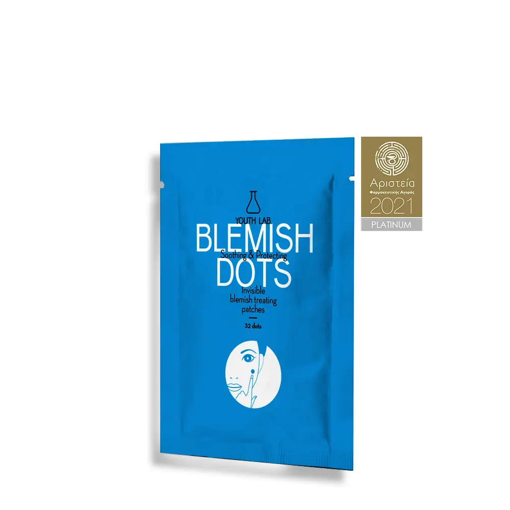 Youth Lab Blemish Dots, Διάφανα αυτοκόλλητα επιθέματα που αντιμετωπίζουν τοπικά σπυράκια & μαύρα στίγματα, 32 αυτοκόλλητα