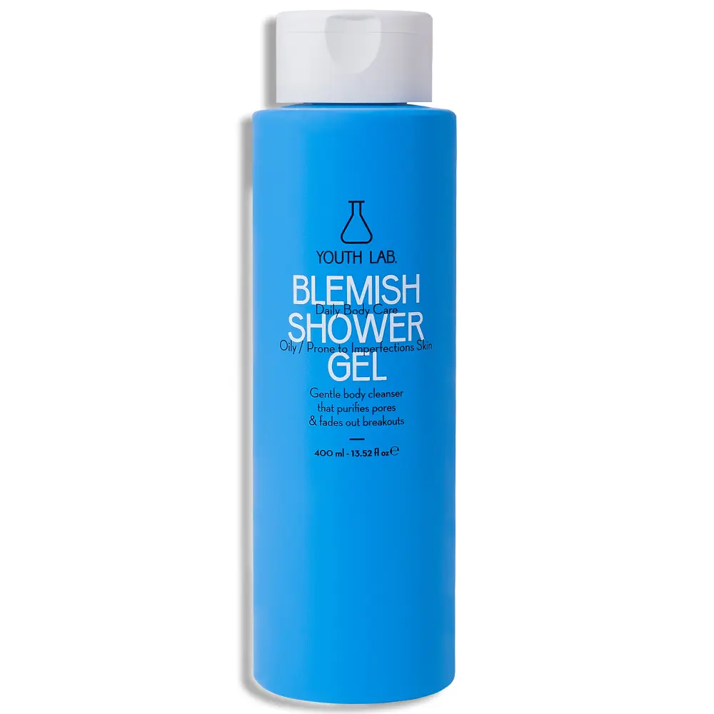 Youth Lab Blemish Shower Gel, Αφρίζον τζελ καθαρισμού σώματος, για έλεγχο και πρόληψη των εξάρσεων ακμής σε πλάτη, στήθος & μπράτσα, 400ml