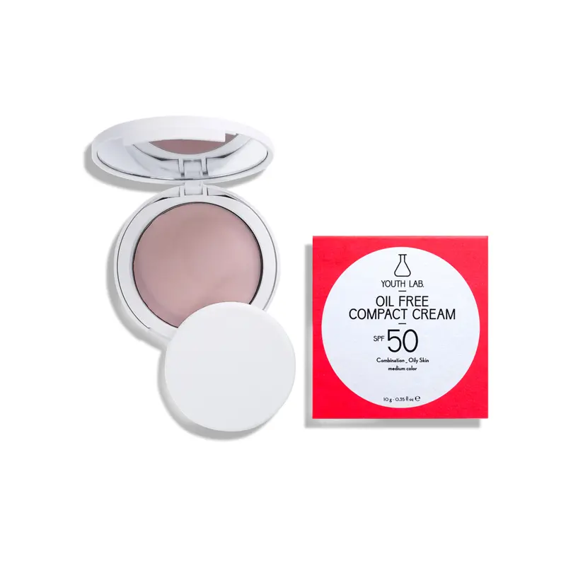 Youth Lab Oil Free Compact Cream SPF 50 Combination / Oily Skin - Medium, Αντηλιακή κρέμα μέτριας απόχρωσης, σε μορφή compact makeup, 10gr
