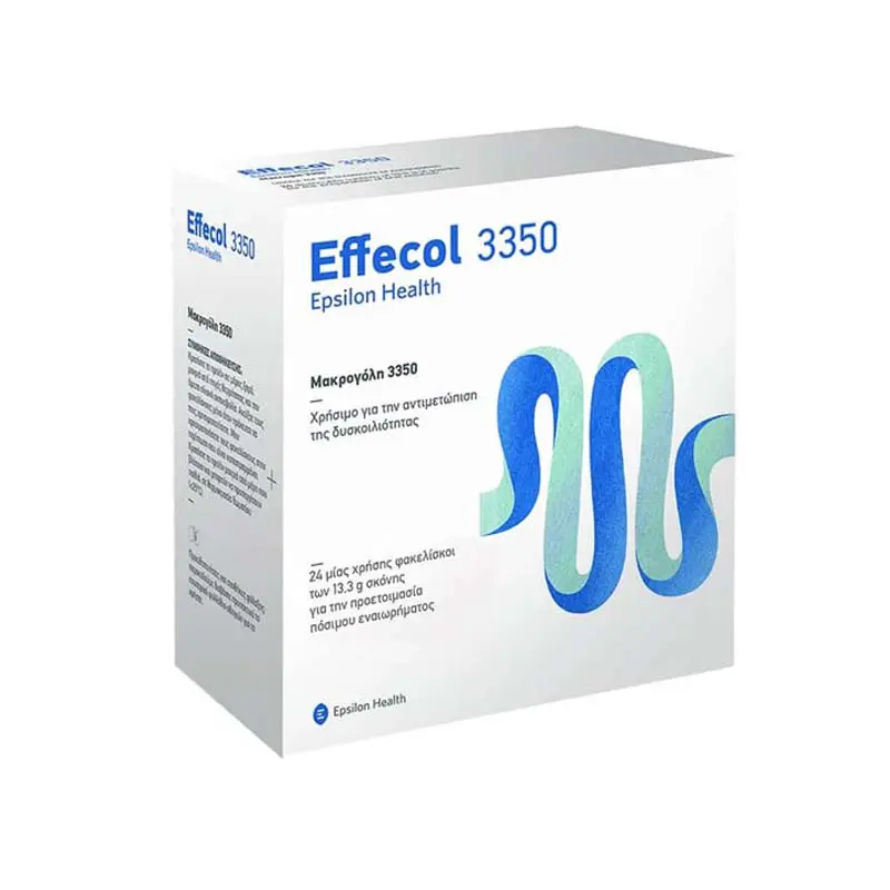 Epsilon Health Effecol 3350 Μακρογόλη για την αντιμετώπιση της δυσκοιλιότητας σε ενήλικες, 24 φακελίσκοι
