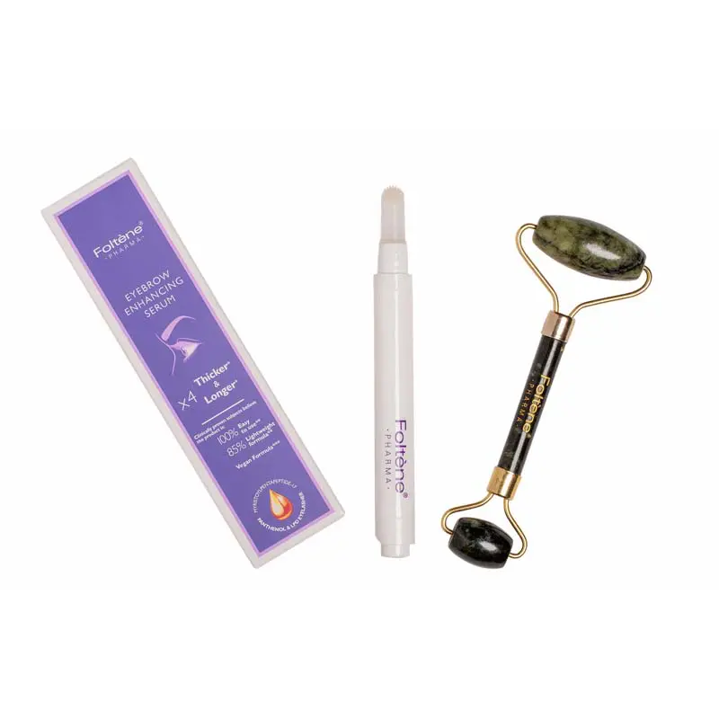 Foltene Brow Mania Pack, Eyebrow Enhancing Serum 4ml & Face Roller