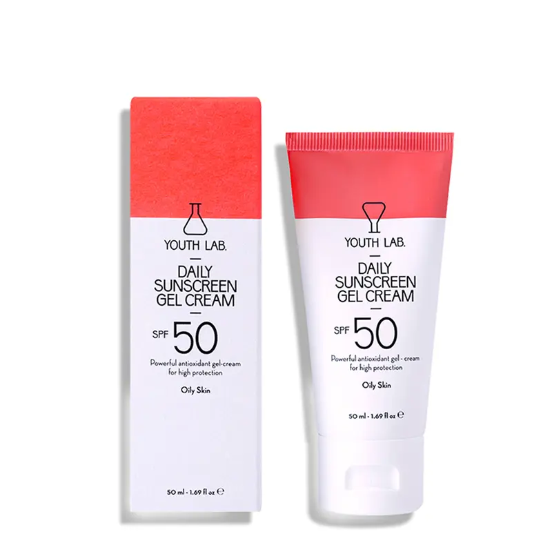 Youth Lab Daily Sunscreen Gel Cream SPF 50 - Oily Skin, Αντηλιακό κρεμοτζέλ προσώπου με ελαφρύ χρώμα, για υψηλή προστασία και ματ αποτέλεσμα στο λιπαρό δέρμα, 50ml