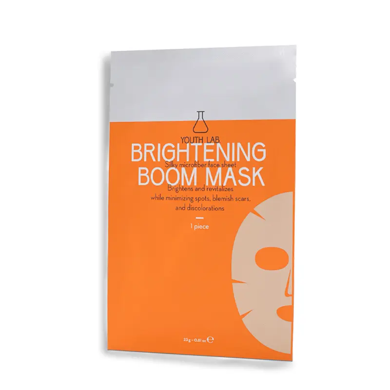 Youth Lab Brightening Boom Mask, Εμποτισμένη υφασμάτινη μάσκα προσώπου με λευκαντική, αναπλαστική & ενυδατική δράση, 1 τεμάχιο