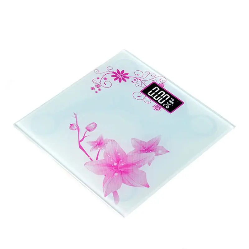 Medico Bathroom Scale Flowers ADS-4957, Ηλεκτρονική Ζυγαριά Μπάνιου Γυάλινη