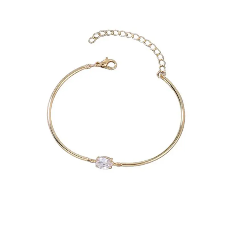 Dezlen Βραχιόλι μεταλλικό με οβάλ zircon BR035