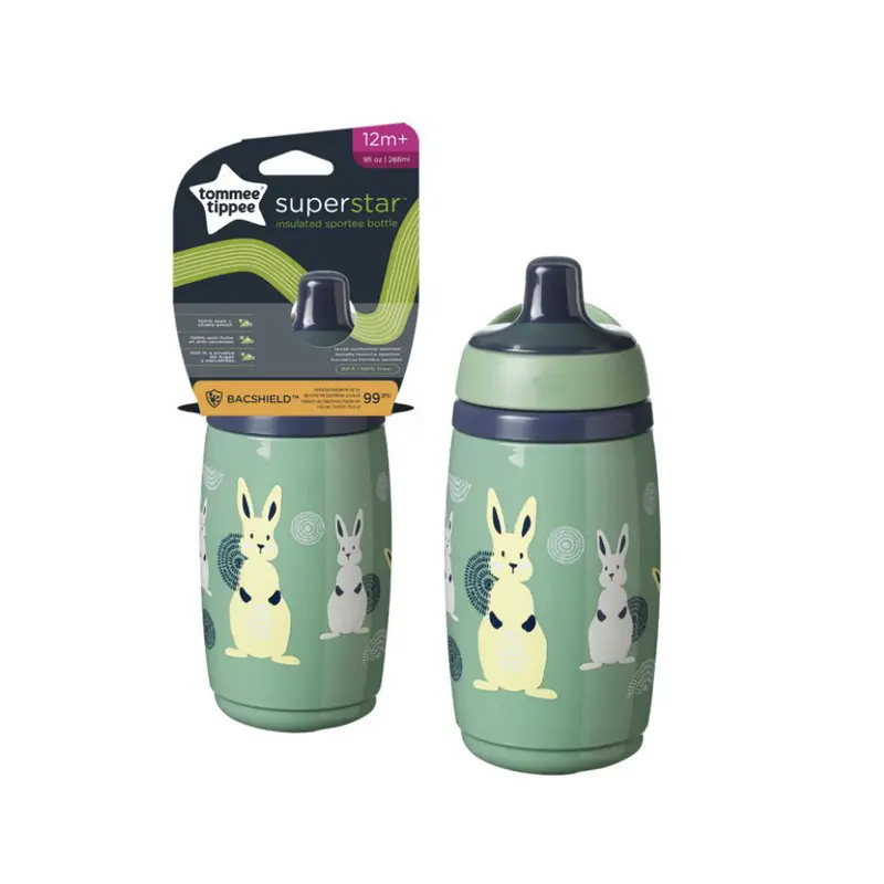 Tommee Tippee Κύπελλο ισοθερμικό με σκληρό στόμιο Πράσινο 266ml 12m+