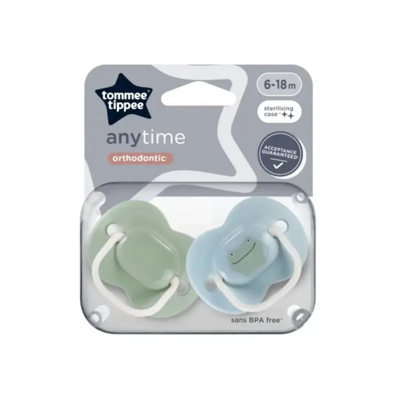 Tommee Tippee Πιπίλα σιλικόνης Anytime Blue 6-18m, 2 τεμάχια