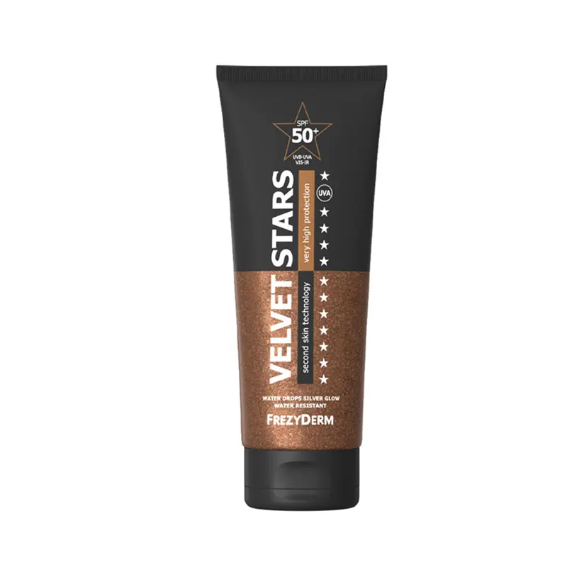 Frezyderm Velvet Stars Sun Screen spf 50+, Αντηλιακό βελούδινης υφής με λάμψη, 175ml
