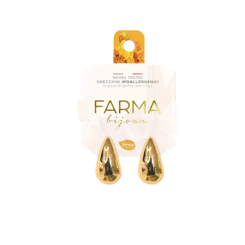 Farma Bijoux Υποαλλεργικά Σκουλαρίκια Σταγόνες Επιχρυσωμένες 20,0mm (BEOLG05)