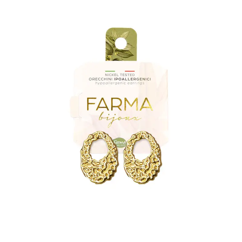 Farma Bijoux Υποαλλεργικά Σκουλαρίκια Επιχρυσωμένα Οβάλ Με Άνοιγμα 20,0mm (BEOLG06)