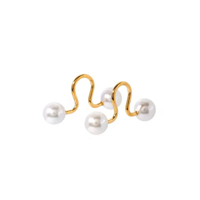 Dezlen Ear cuffs χρυσά με πέρλες, EA071