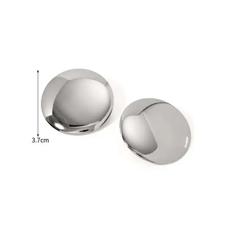 Dezlen Σκουλαρίκια από ατσάλι στρόγγυλα flat ασημί, EA497