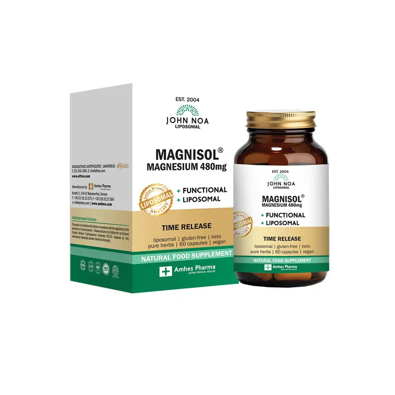 John Noa Magnisol Magnesium 480mg, Λιποσωμιακό Συμπλήρωμα Διατροφής με Μαγνήσιο, 60 κάψουλες