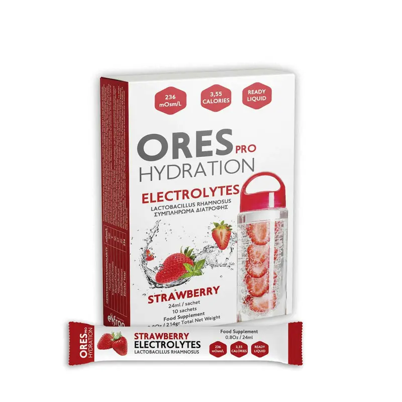 Eifron Ores Pro Hydration Electrolytes, Ηλεκτρολύτες με Γεύση Φράουλα, 10 φακελάκια