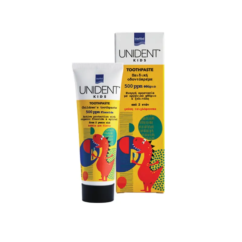 Unident kids toothpaste 500 ppm, Φθοριούχος οδοντόκρεμα για την φροντίδα των παιδικών δοντιών,50ml