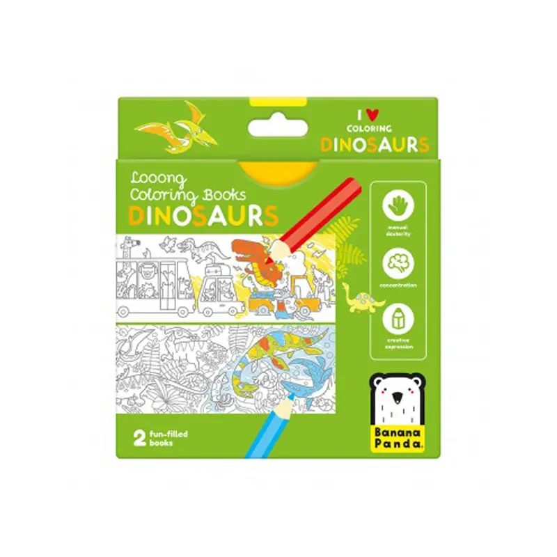 Banana Panda Looong Coloring Books – I Love Coloring Dinosaurs, 4+