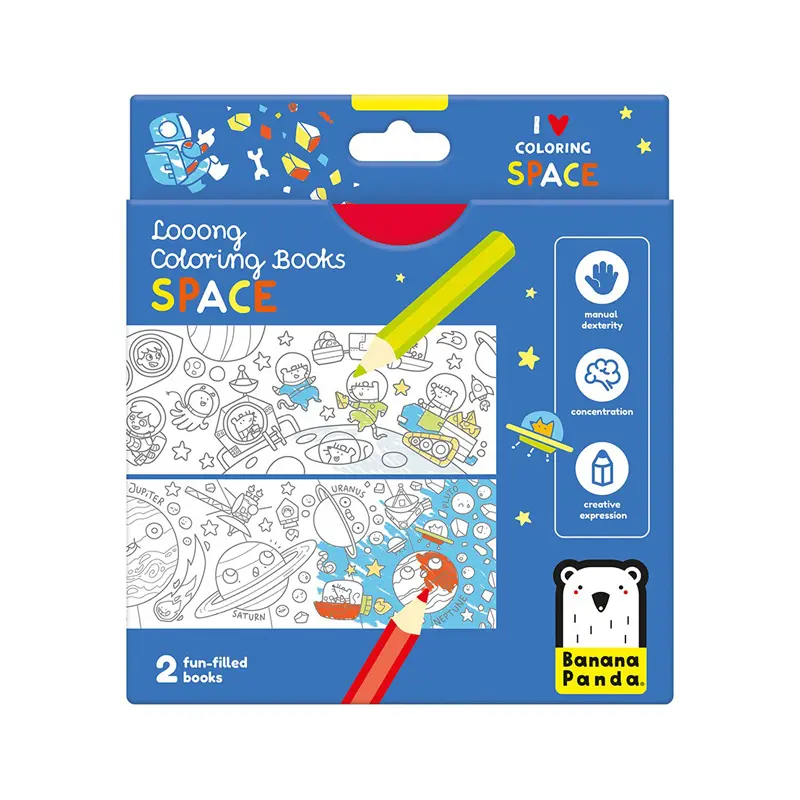 Banana Panda Looong Coloring Books – I Love Coloring Space, 4+