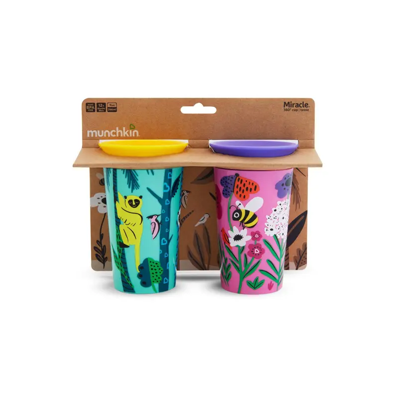 Munchkin Miracle Sippy Cup 266ml, 2 τεμάχια Lemur/Bee