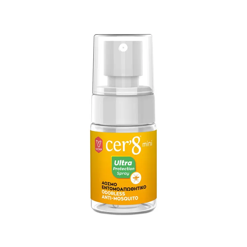 CER’8 Mini Άοσμο Εντομοαπωθητικό Spray, Άοσμο & Ultra Δυνατό Εντομοαπωθητικό, 30ml