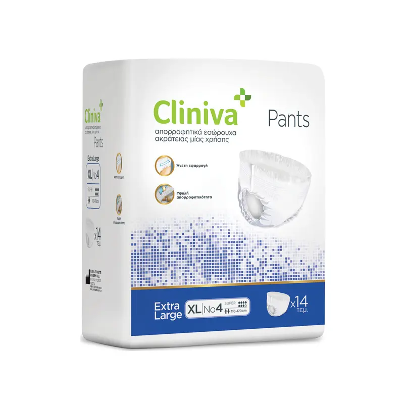Cliniva Pants Απορροφητικά Εσώρουχα Ακράτειας μιας χρήσης, No4/XLarge, 14 τεμάχια