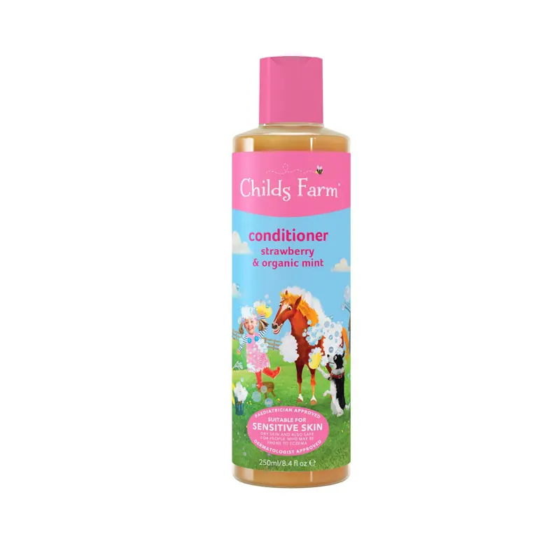 Childs Farm Strawberry & Organic Mint Conditioner για παιδιά με  ευαίσθητες και επιρρεπείς στο έκζεμα επιδερμίδες, 250ml
