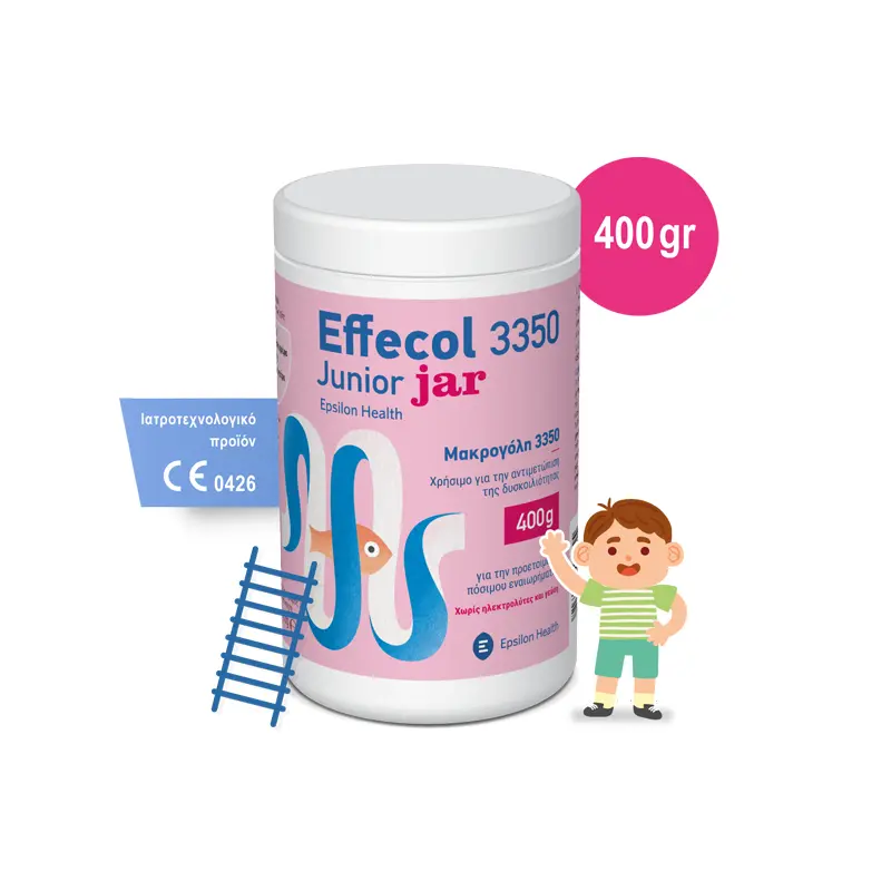 Epsilon Health Effecol 3350 Μακρογόλη για την αντιμετώπιση της δυσκοιλιότητας σε παιδιά, 400gr (80 δόσεις των 5gr)
