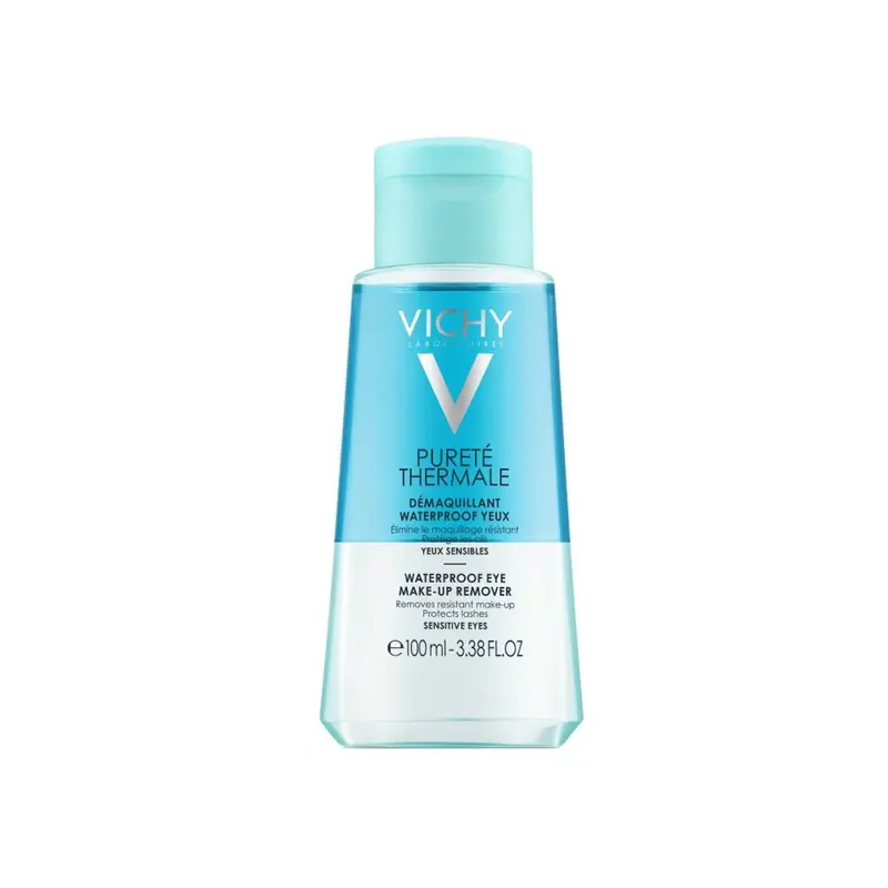 Vichy Purete Thermale Ντεμακιγιάζ ματιών για αδιάβροχο μακιγιάζ, κατάλληλο για ευαίσθητα μάτια και χρήστες φακών επαφής, 100ml