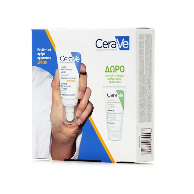 Cerave PROMO ΑΜ Facial Moisturising Lotion Ενυδατική Κρέμα Προσώπου με SPF50 52ml & ΔΩΡΟ Hydrating Cream to Foam Cleanser 50ml