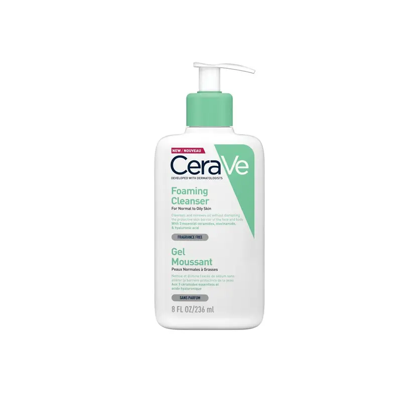 Cerave Foaming Cleanser Καθαριστικό Gel Προσώπου & Σώματος, για κανονική έως λιπαρή επιδερμίδα, 236ml