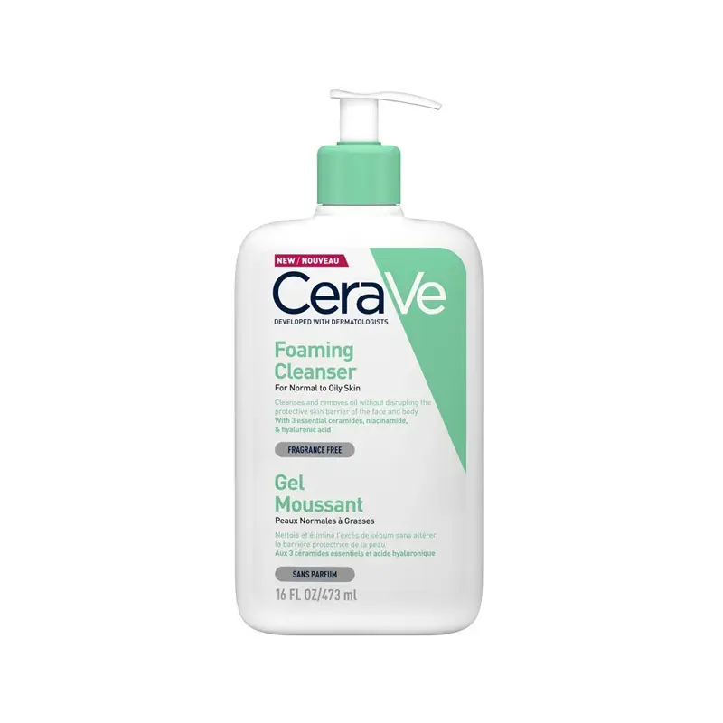 Cerave Foaming Cleanser Καθαριστικό Gel Προσώπου & Σώματος, για κανονική έως λιπαρή επιδερμίδα, 473ml