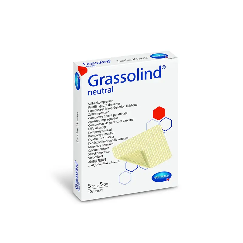 Hartmann Grassolind Επίθεμα Γάζας με Αλοιφή 5x5cm , 10 τεμάχια