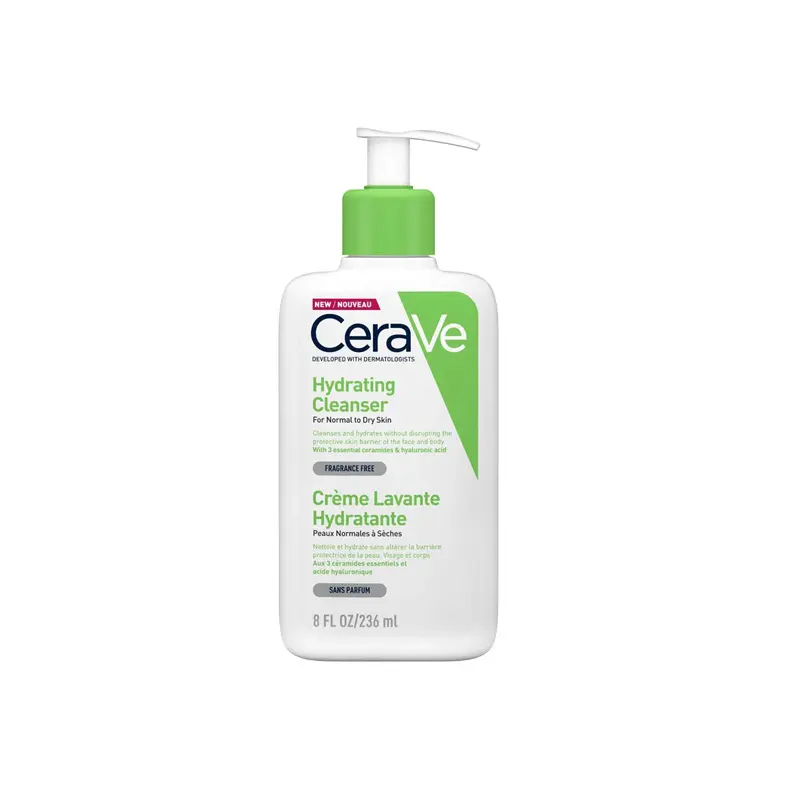 Cerave Hydrating Cleanser, Κρέμα Καθαρισμού Προσώπου & Σώματος, για κανονική έως ξηρή επιδερμίδα, 236ml