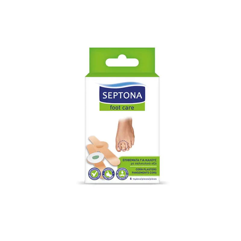 Septona Foot Care Επιθέματα για κάλους Με σαλικυλικό οξύ, 6 τεμάχια