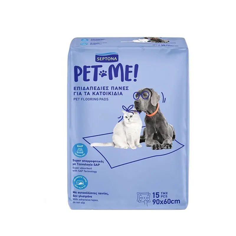 Septona Pet Me Επιδαπέδιες Πάνες για τα Κατοικίδια 90x60cm, 15 τεμάχια