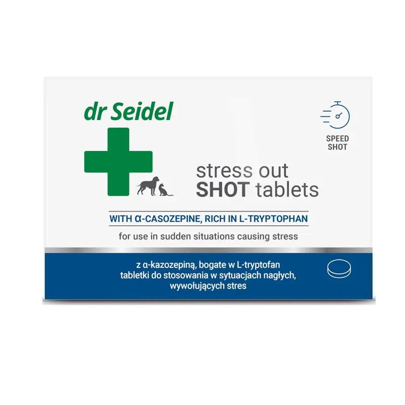 dr Seidel Stress Out Shot Tablets, για καταστάσεις που προκαλούν στρες στα κατοικίδια, 10 δισκία